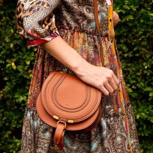 CHLOE Marcie Small Saddle Bag Tan